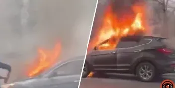 В Дніпрі ліквідують наслідки пожежі на авто